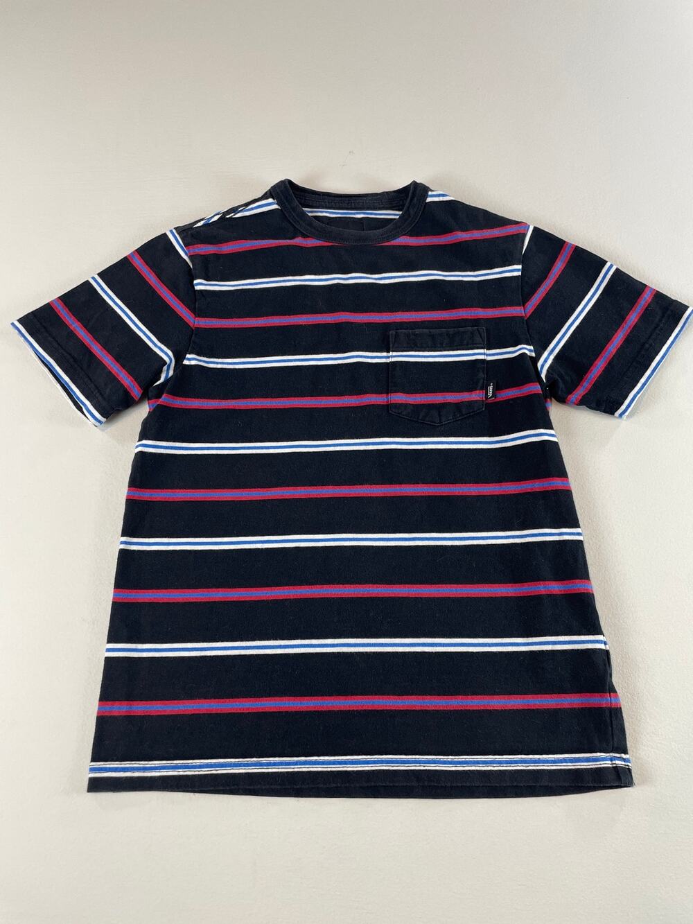 Vans Youth Small Black Stripe Pocket Tee